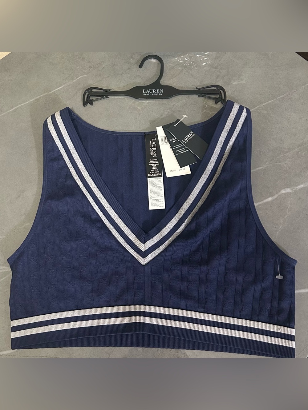 Ralph Lauren Navy Cropped V‑Neck Tank
Cricket Cable Texture Wire-Free Bra - Picture 1 of 5